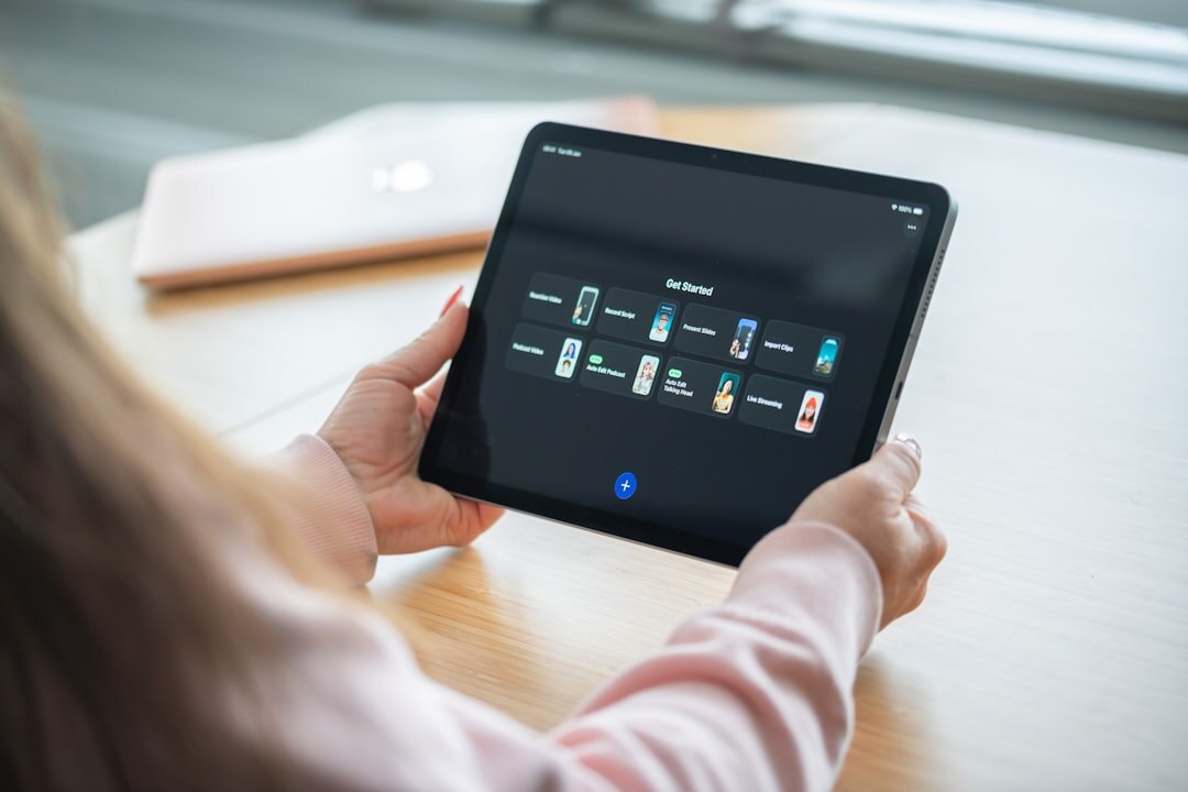 Digital productivity apps on tablet screen